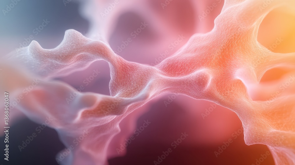 Poster an artistic representation of flowing textures that captures the essence of movement and softness, d