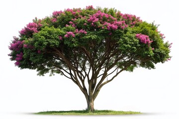 Naklejka premium Silhouette of Crape Myrtle Tree, Isolated PNG, 3D Rendered, Front View, Alpha Channel