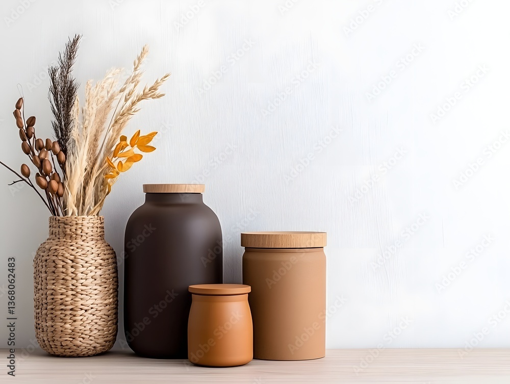 Poster organized still life arrangement featuring a variety of versatile storage containers made from cardb