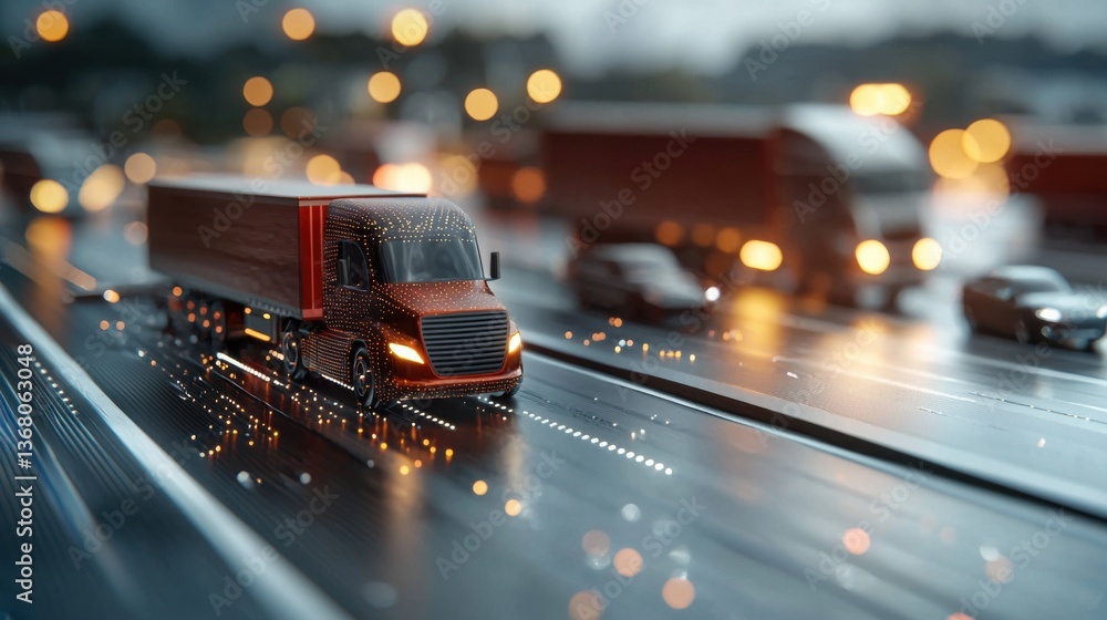 Poster ai-powered futuristic logistics:automating smart supply chain for efficient business innovative digi