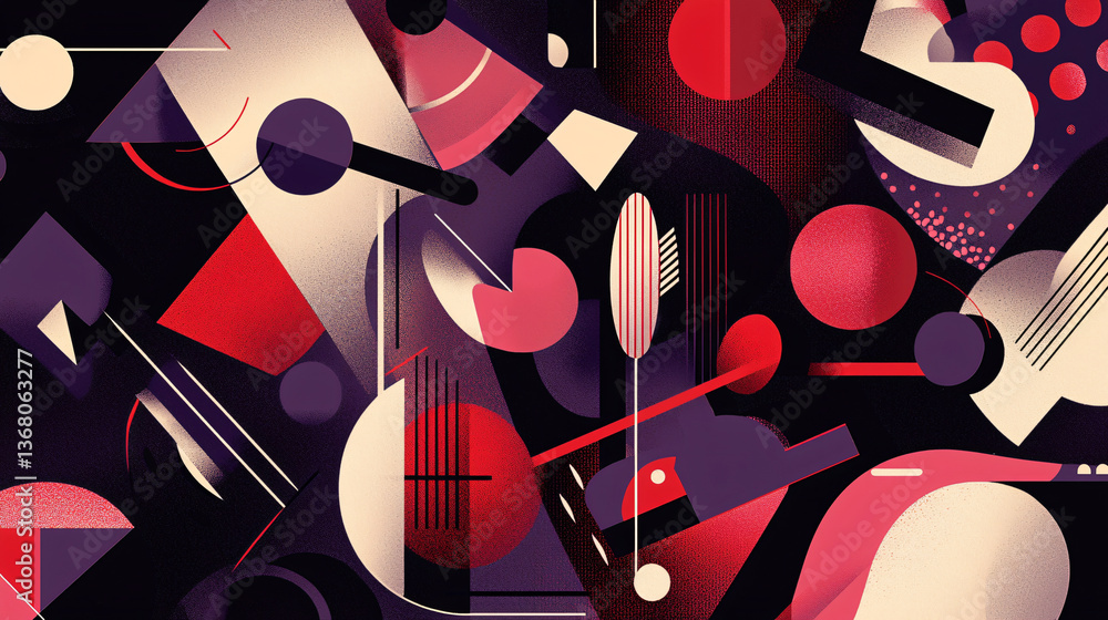 Poster geometric shapes forming a fluid abstract pattern in a captivating display of design elements and vi