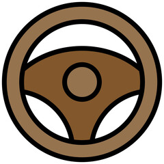 Steering Flat Design Style Icon - Car Service