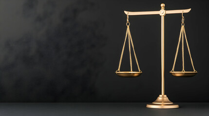 Golden scales of justice on dark background (1)