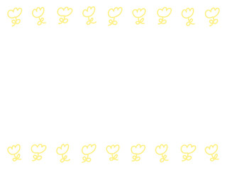 ゆるくて可愛いお花のラインフレーム　チューリップ・春