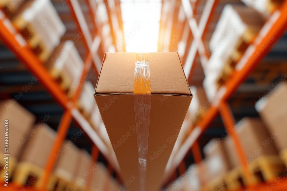 Aufkleber ai-enhanced logistics precision next-gen warehouse optimization with minimalist industrial design an