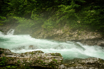 Beautiful Vintgar canyon in Slovenia