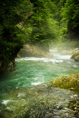 Beautiful Vintgar canyon in Slovenia