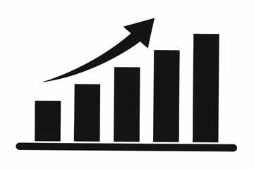 growth bar chart icon  silhouette