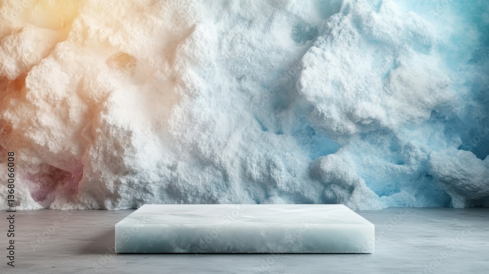 Aufkleber a serene frosty surface is displayed against a soft background, creating a calming visual that empha