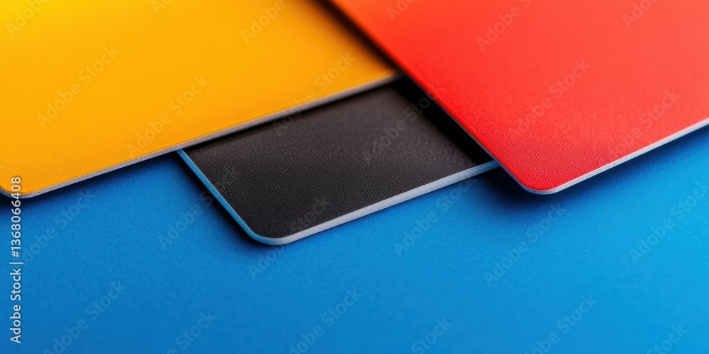 Poster minimalist fintech design bold color block payment technology showcasing sleek nfc transaction surfa
