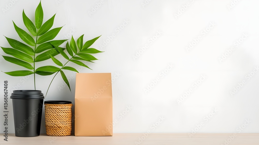 Poster stylish and practical home organization display featuring a flat lay arrangement of diverse storage 