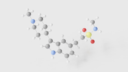 naratriptan molecule 3d, molecular structure, ball and stick model, structural chemical formula antimigraine agents