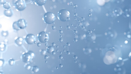 cellulose molecular structure 3d, polysaccharide structural chemical formula view from a microscope