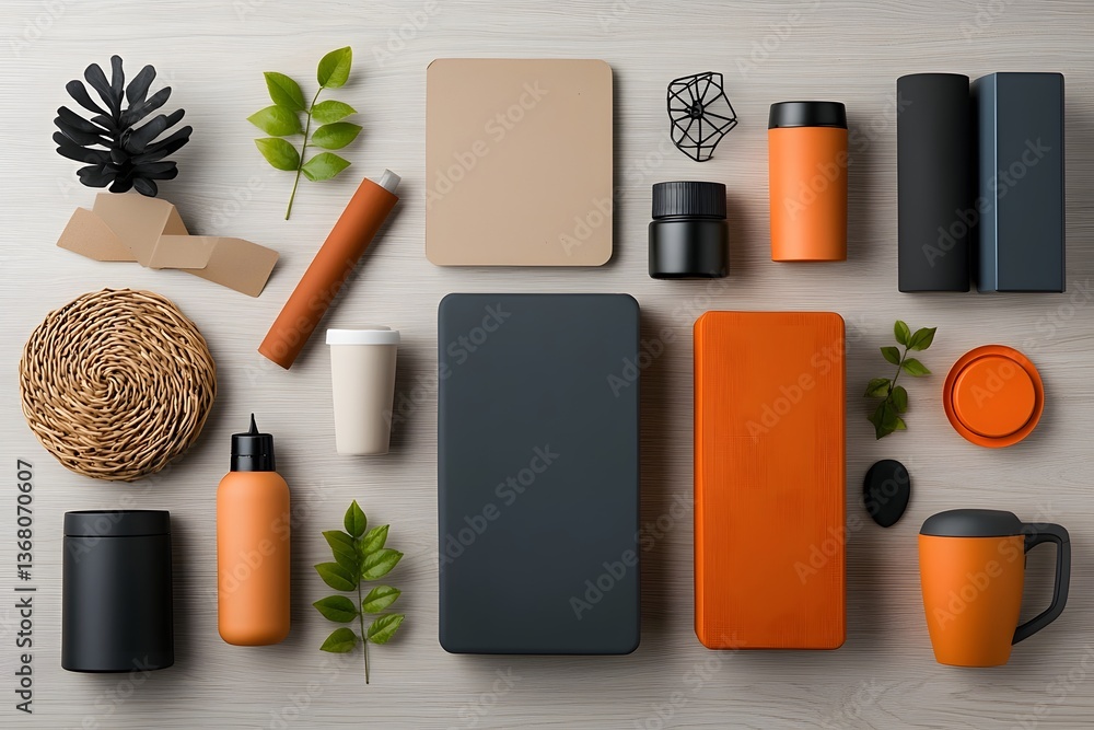 Poster varied collection of storage receptacles in an array of forms and materials such as cardboard wicker