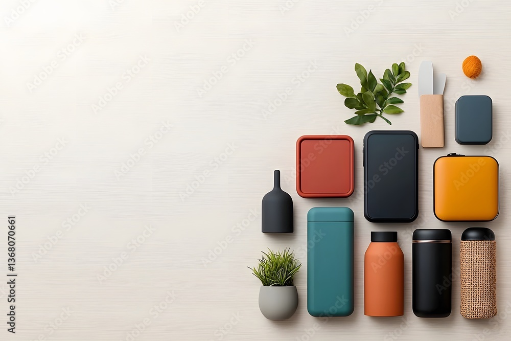 Poster varied collection of stylish storage receptacles in an array of materials and forms such as cardboar