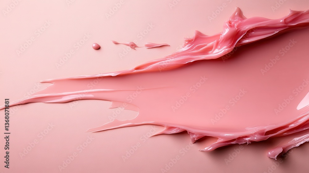 Poster a beautiful, flowing pink substance creates a soft contrast on a delicate background, emphasizing th