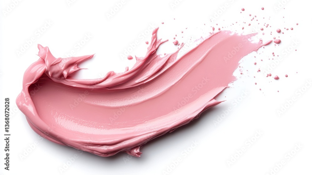Poster this image features a smooth, flowing stroke of soft pink paint, creating an artistic representation