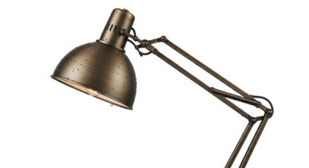 Isolated Bronze Adjustable Desk Lamp