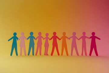 Colorful Paper Chain People Teamwork Concept2