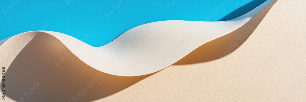 Aufkleber Minimalist Wave Dynamics Fluid Architectural Abstraction in Soft Neutrals - Contemporary Design Inspiration for Digital Branding and Creative Visualization