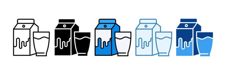 Milk  Icon Set Multiple Style Collection