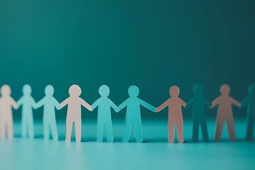 Colorful Paper Chain People Unity and Collaboration