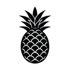 Obraz premium pineapple silhouette vector illustration