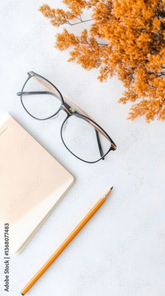 Poster Minimalist Productivity Palette Soft Autumn Workspace Essentials with Scandinavian-Inspired Design for Creative Professionals and Digital Entrepreneurs