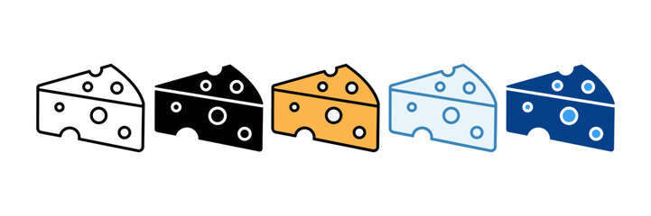 Cheese  Icon Set Multiple Style Collection