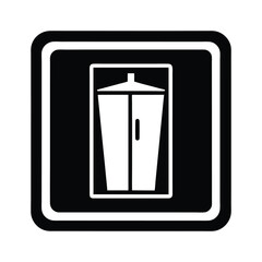 Set of trash can and trash bin icons with a glass of water illustration