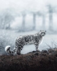 leopard in the snow © Anayat