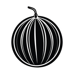 Ripe orange pumpkin vector illustration, a fresh autumn squash food object isolated