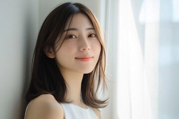ナチュラルな日本人女性.Generative AI