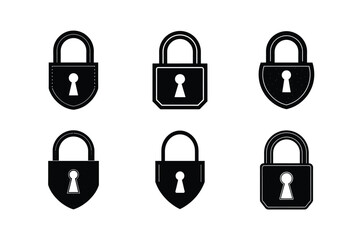 lock keyhole general security vector art silhouette
