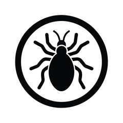 Spider illustration on white background with black silhouette design