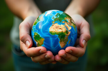 The hands holding Earth