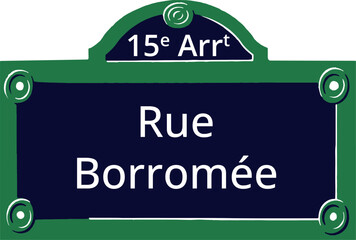 15e Arrt, Elegant Parisian Street Sign