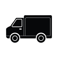 delivery truck silhouette vector icon