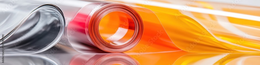 Poster next-gen manufacturing insights high-performance transparent polymer films showcasing advanced indus