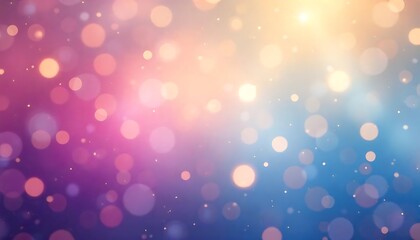 Obraz premium Abstract blur bokeh banner background. Rainbow colors, pastel purple, blue, gold yellow, white silver, pale pink bokeh background, created with generative ai