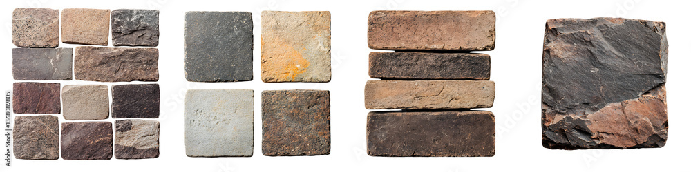 Poster a collection of various stone tiles bricks and slabs showcasing a range of natural textures colors a