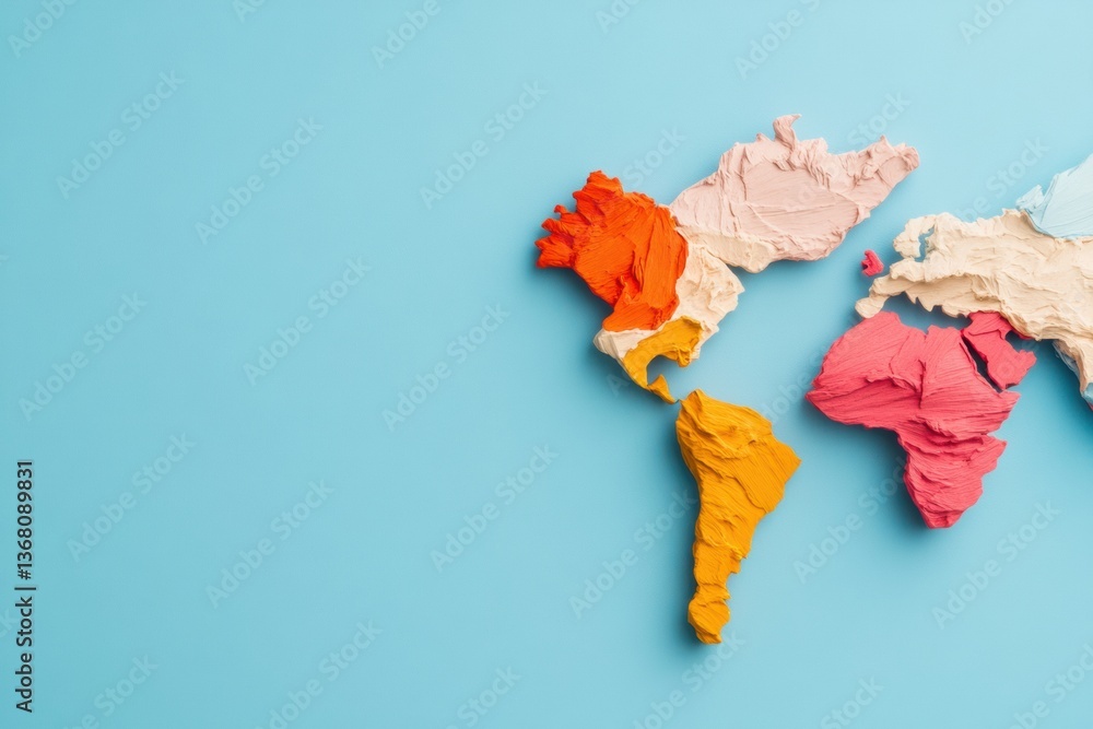 Aufkleber innovative global connectivity minimalist textured world map visualization for international busines