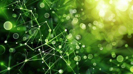 Eco-friendly digital network with green tones and connections.