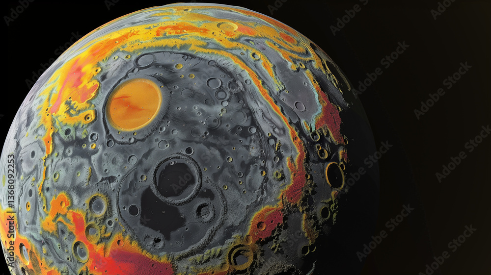 Fototapete this excavation activities are underway on an asteroid to extract and refine valuable regolith mater