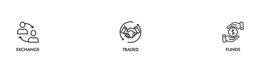 ETF banner web icon vector illustration concept for product and service quality inspection with an icon of exchange, traded, funds, 