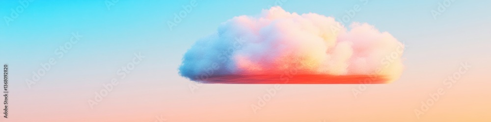 Poster Gradient Cloud Horizons Innovative FinOps Visualization of Digital Infrastructure, AI-Powered Resource Analytics in Ethereal Minimalist Design