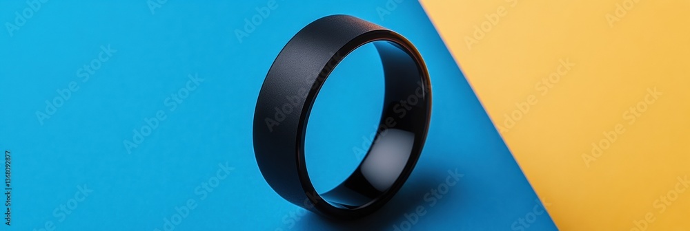 Aufkleber sleek minimalist smart ring next-gen wearable tech in matte black - disruptive health monitoring inn