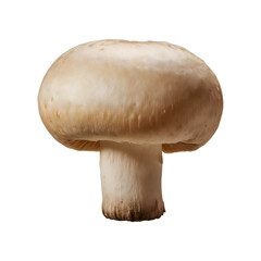 a fresh white button mushroom on transparent background