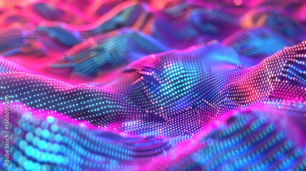 Poster digital data network background with flowing data streams.