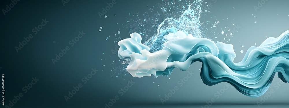 Poster alluring blue digital waveforms undulating and interconnected streams of cybernetic energy surging o